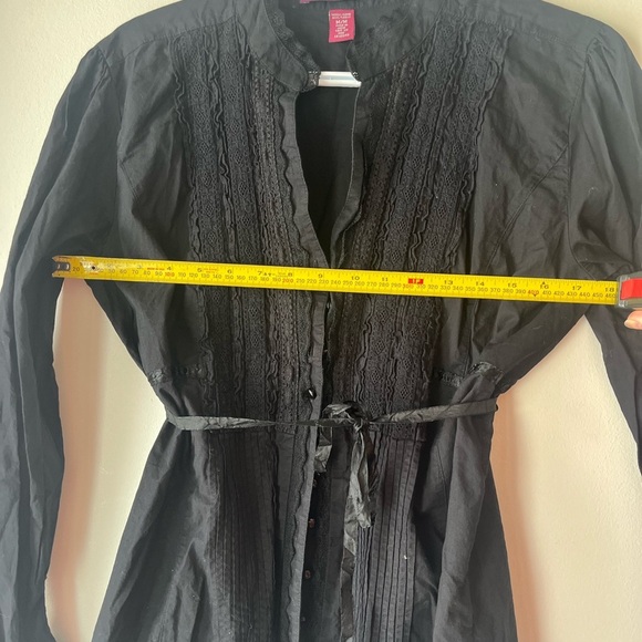 Gloria Vanderbilt witchcore gothic long sleeve button down shirt women’s medium - Picture 10 of 12